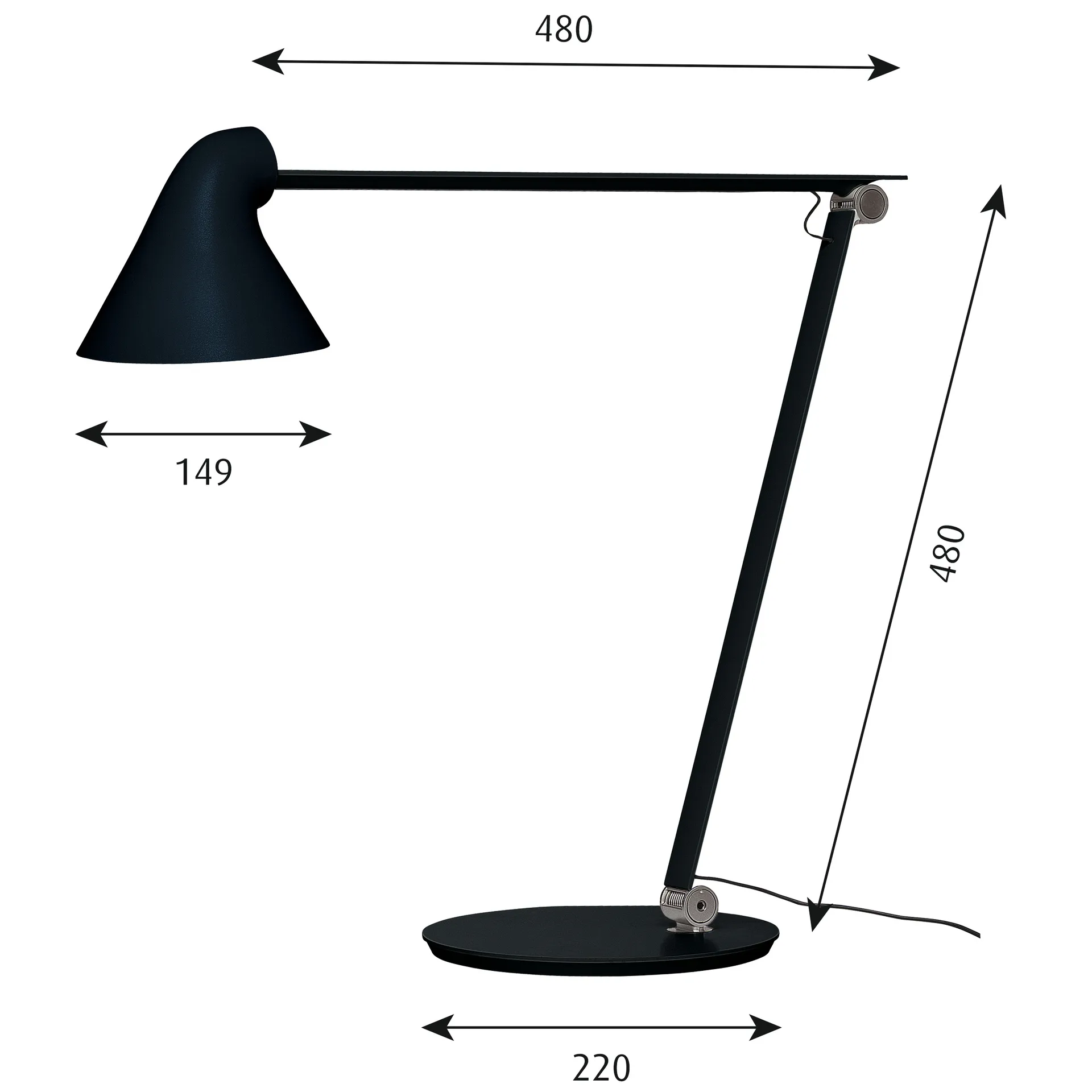NJP bordslampa, Svart Louis Poulsen
