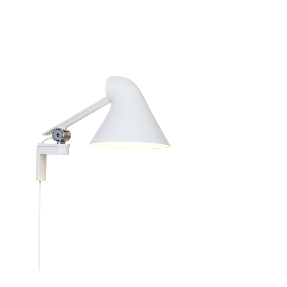 NJP vägglampa, Vit, kort arm, LED, 3000k Louis Poulsen
