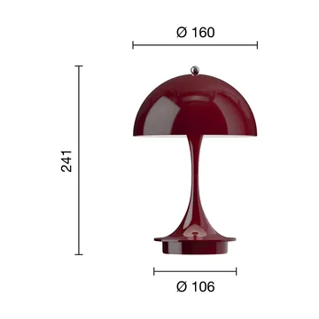 Panthella 160 Portable v3 bordslampa - Opaque burgundy - Louis Poulsen