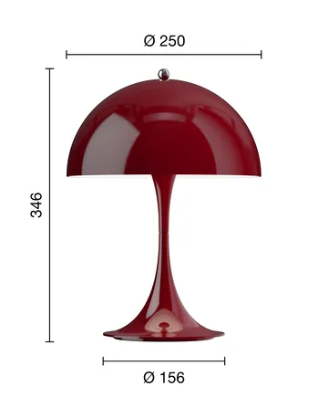 Panthella 250 portabel bordslampa V3 - Opaque burgundy - Louis Poulsen