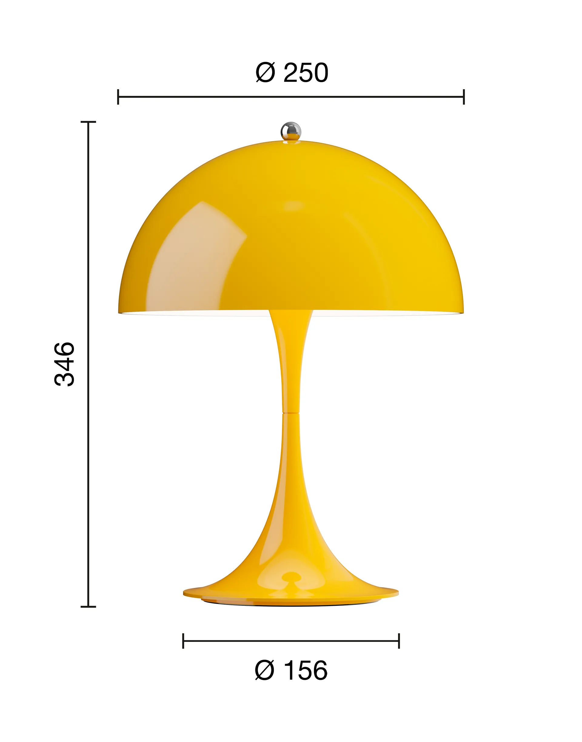 Panthella 250 portabel bordslampa V3, Opaque yellow Louis Poulsen