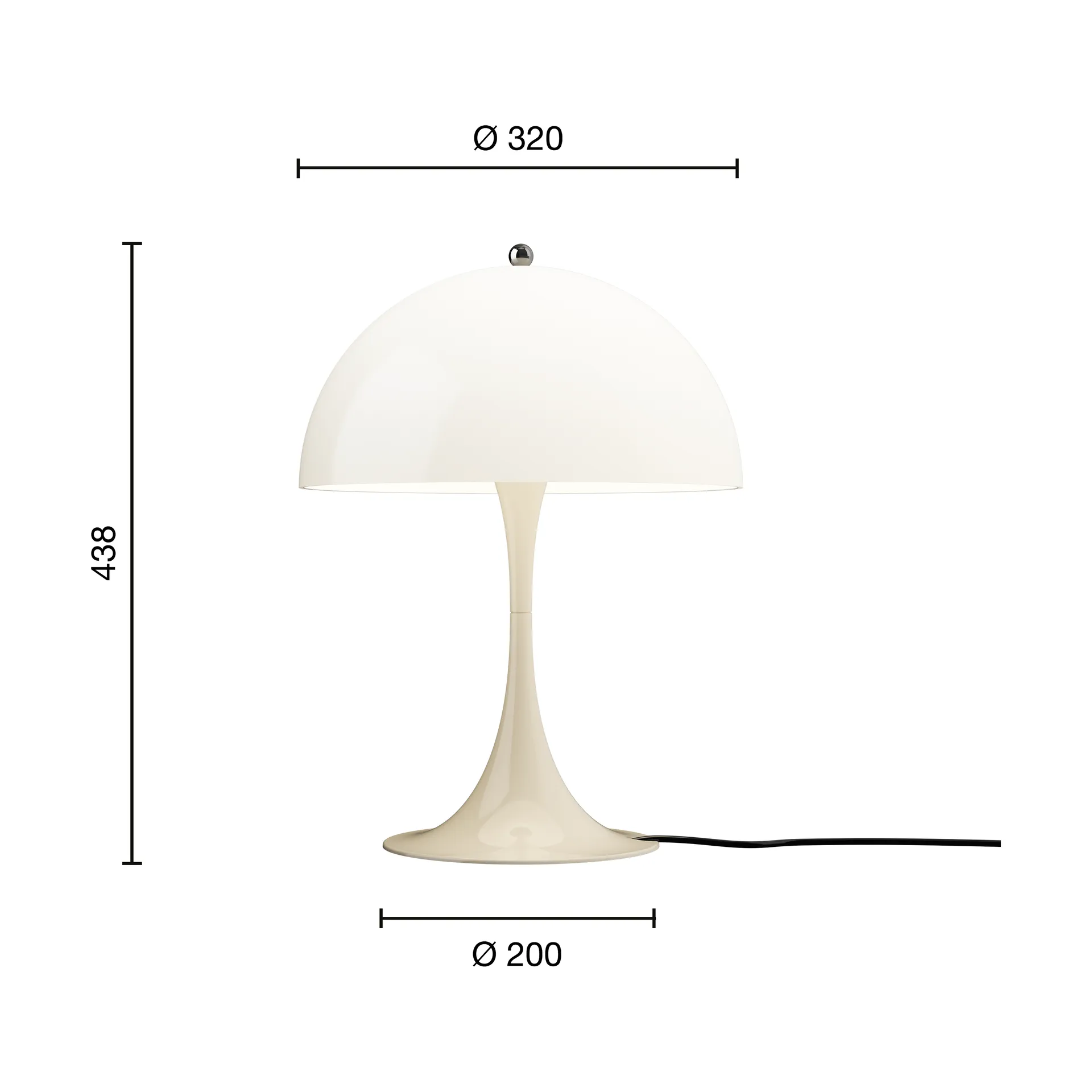 Panthella 320 bordslampa, Opal beige Louis Poulsen