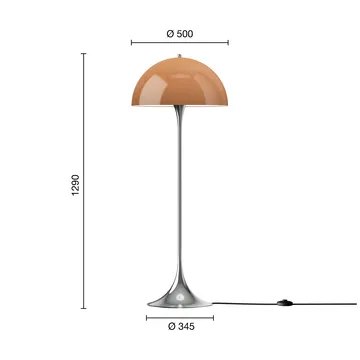 Panthella 500 golvlampa - Original opal brown - Louis Poulsen