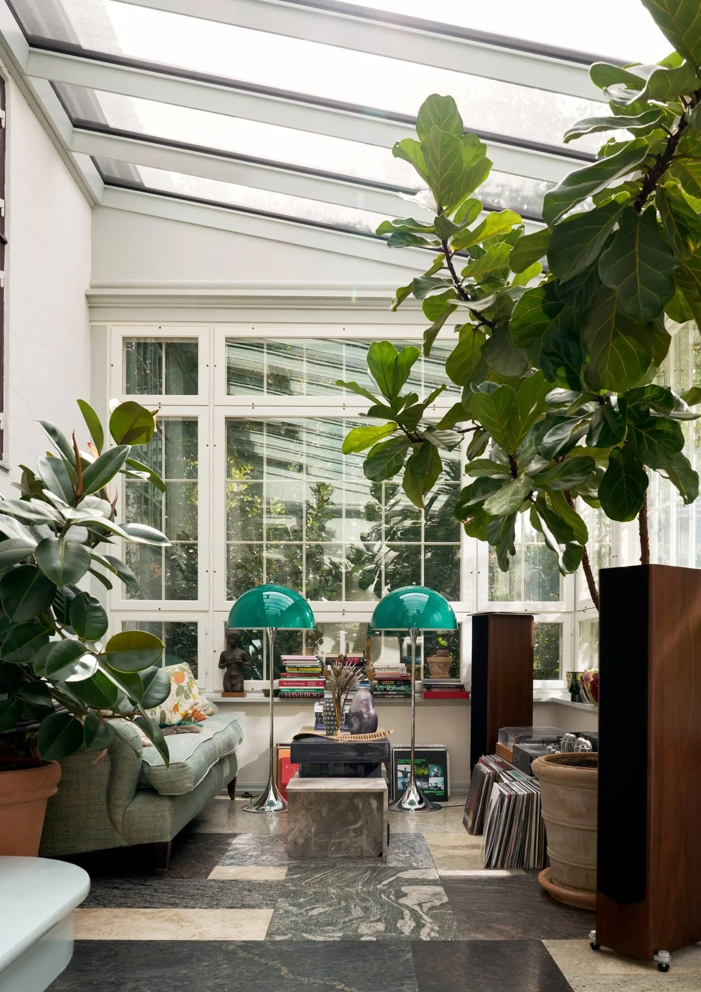 Panthella 500 golvlampa, Original opal green Louis Poulsen