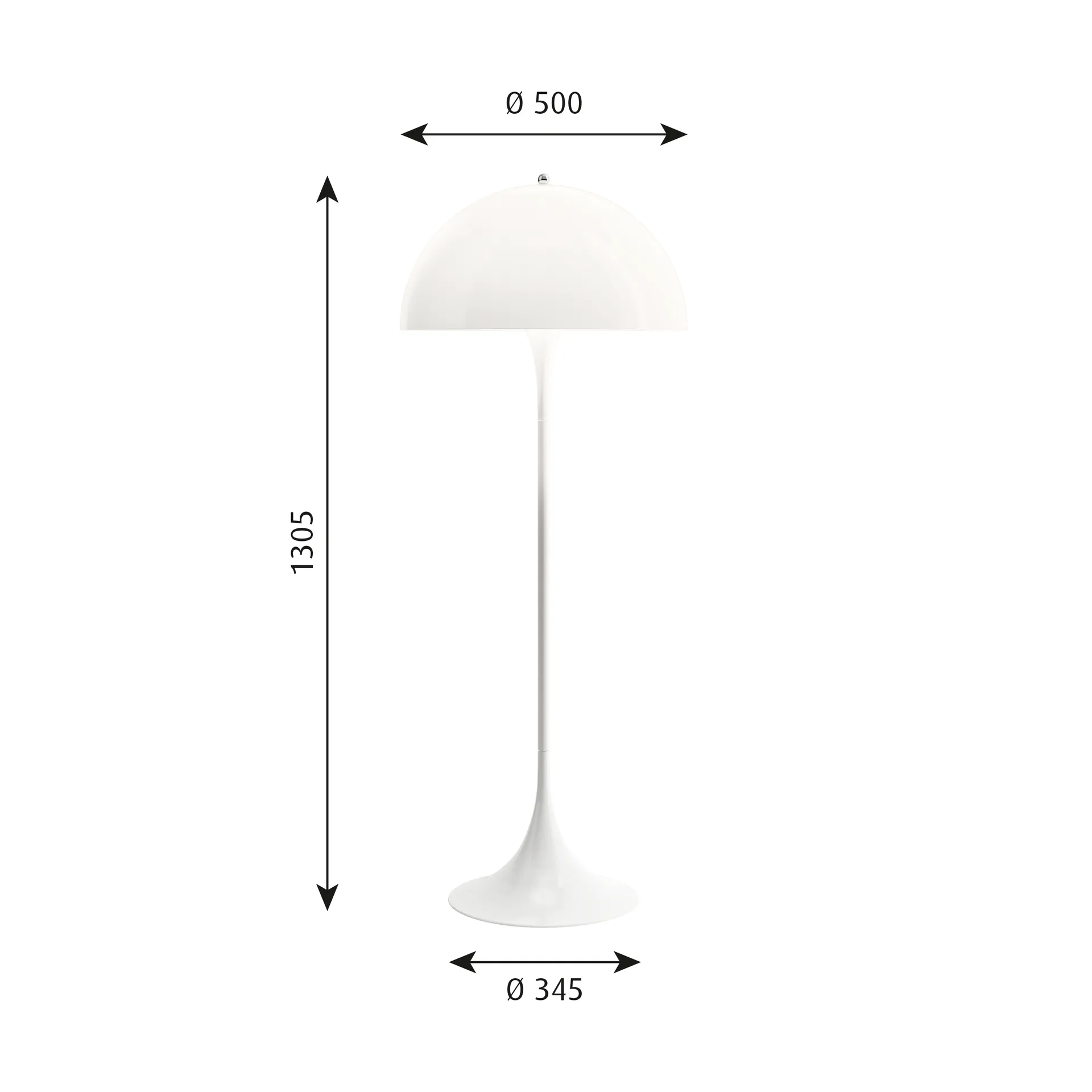 Panthella 500 golvlampa, V3, Opal white Louis Poulsen