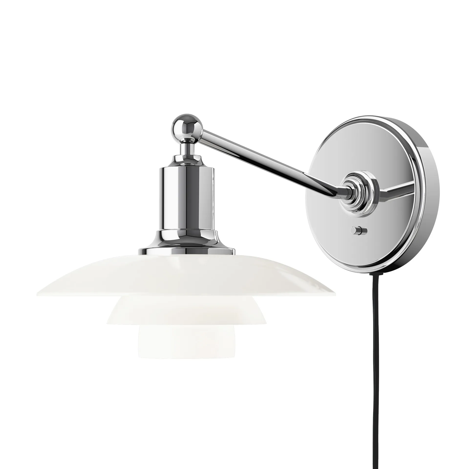 PH 2/1 vägglampa, Förkromad högglans Louis Poulsen