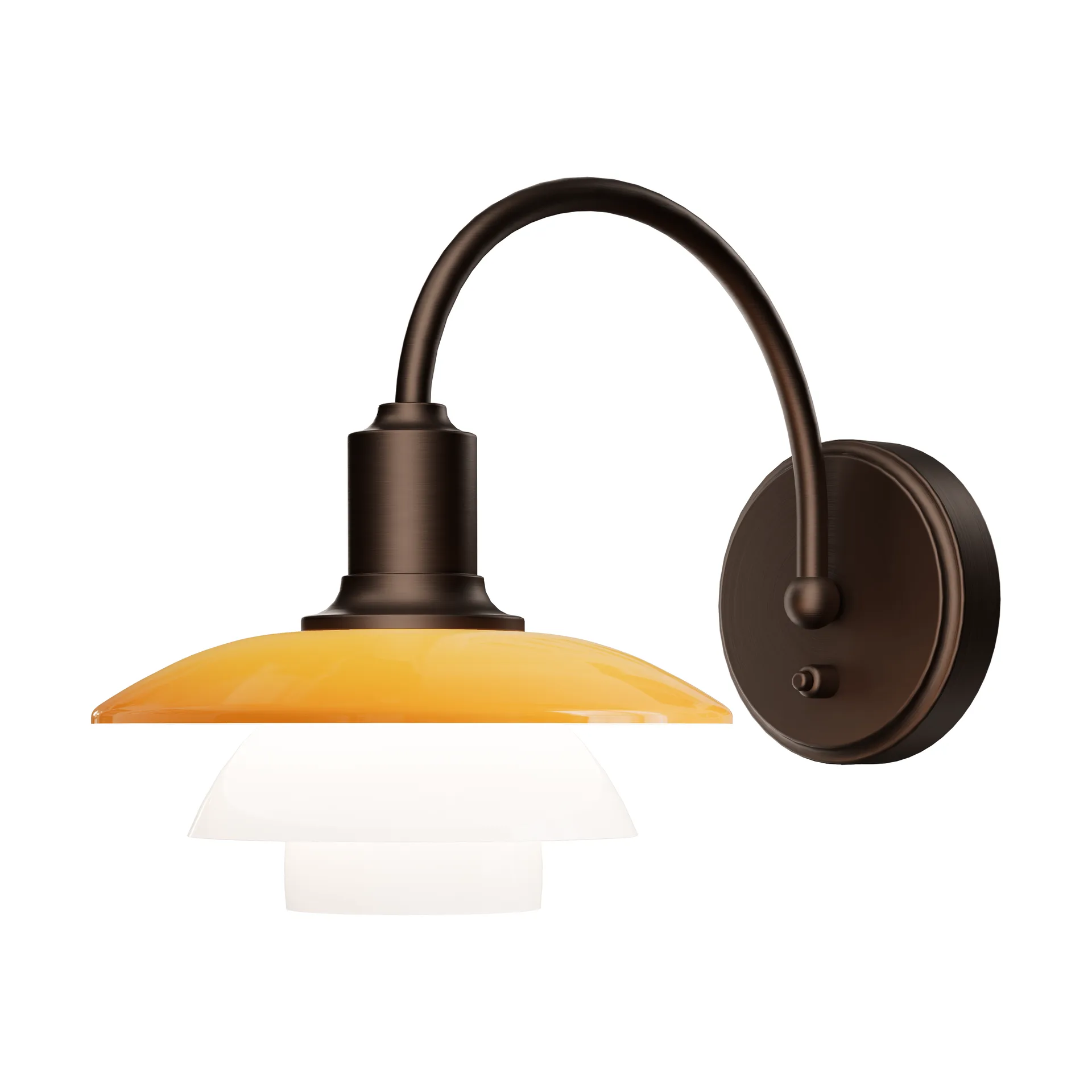 PH 2/2 Centenary Edition vägglampa, Amber-opal white, fast installation Louis Poulsen
