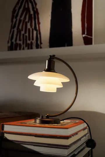 PH 2/2 Luna bordslampa - Aged brass-opalglas - Louis Poulsen