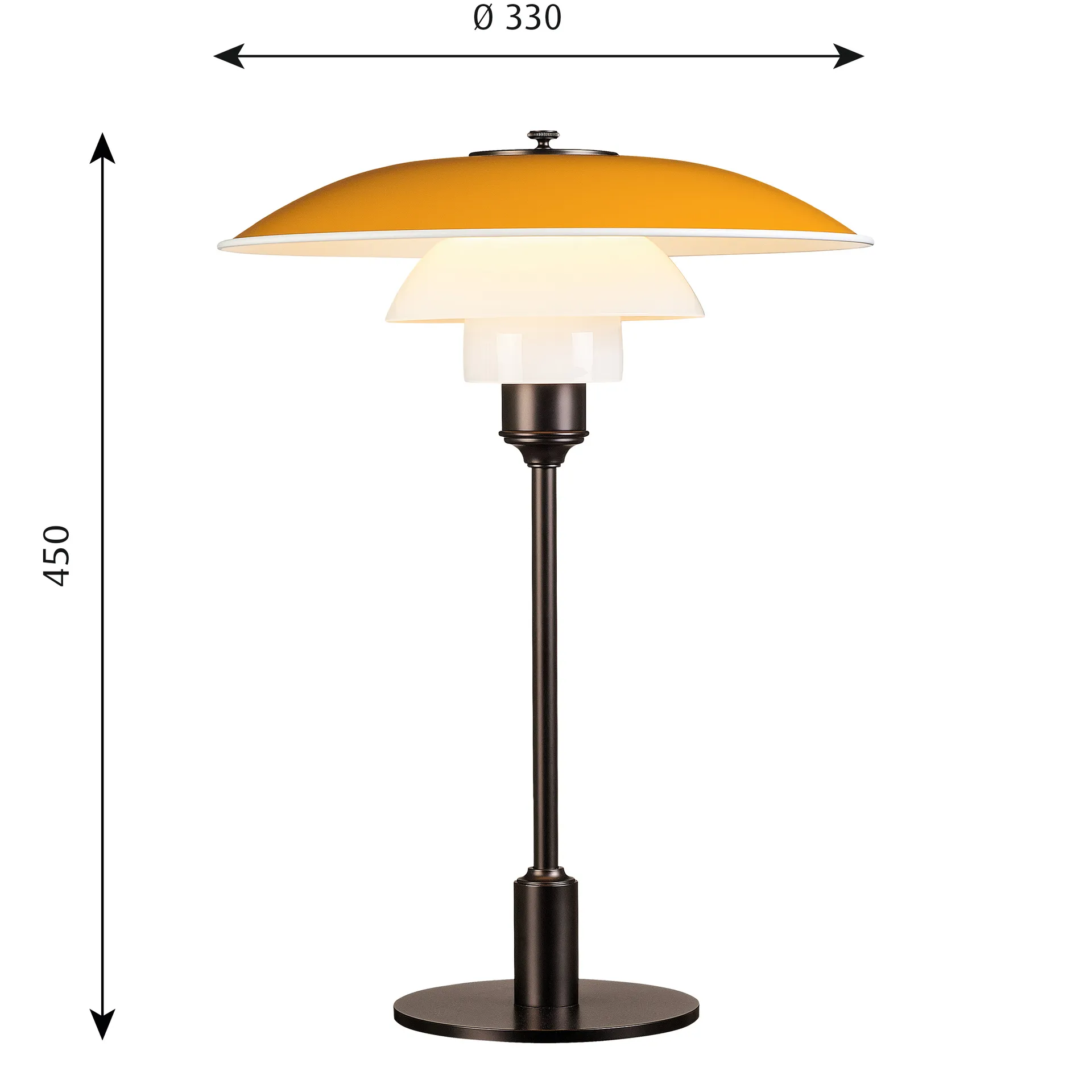 PH 3½-2½ bordslampa, Gul Louis Poulsen
