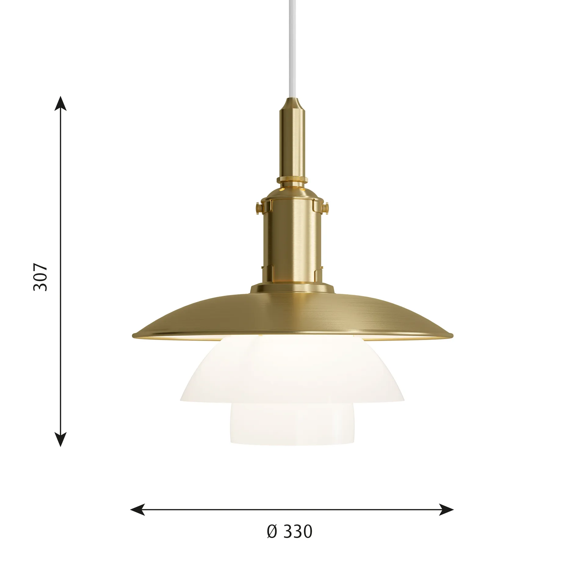 PH 3/3 pendel Limited Edition, Mässing-opalglas Louis Poulsen