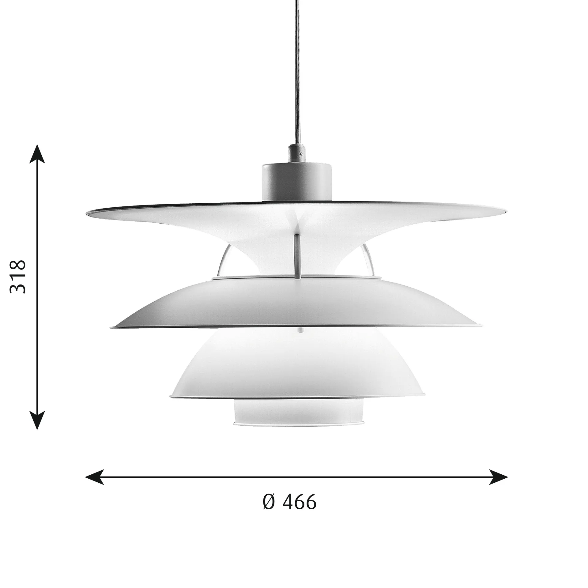 PH 5-4½ pendel, Vit Louis Poulsen