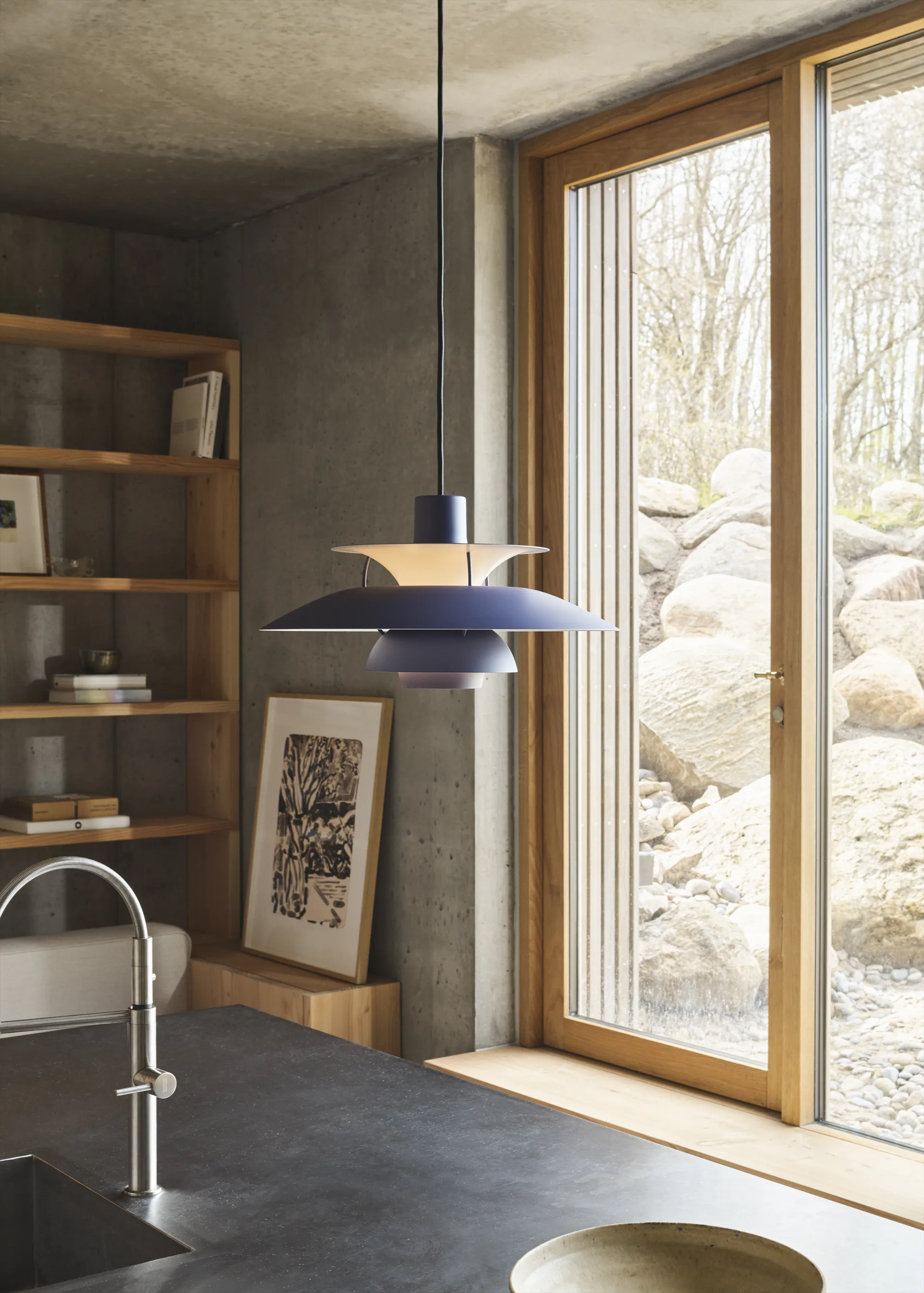 PH 5 pendel, Ø300, Monokrom dusty indigo Louis Poulsen