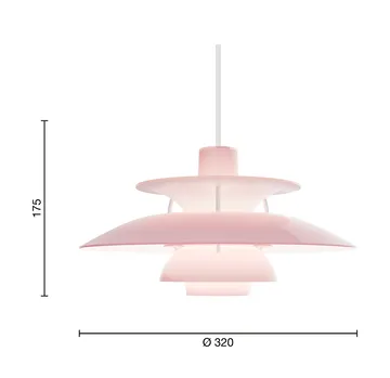 PH 5 pendel - Ø320, Opal pale rose - Louis Poulsen