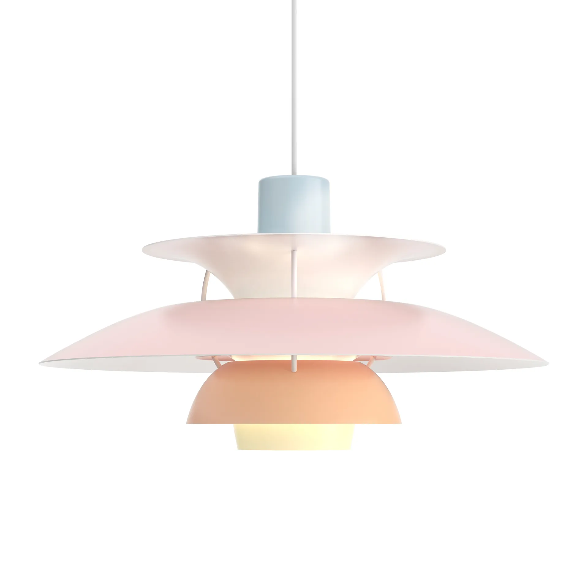 PH 5 pendel, Ø500, Pastel-blå-rosa-persika Louis Poulsen