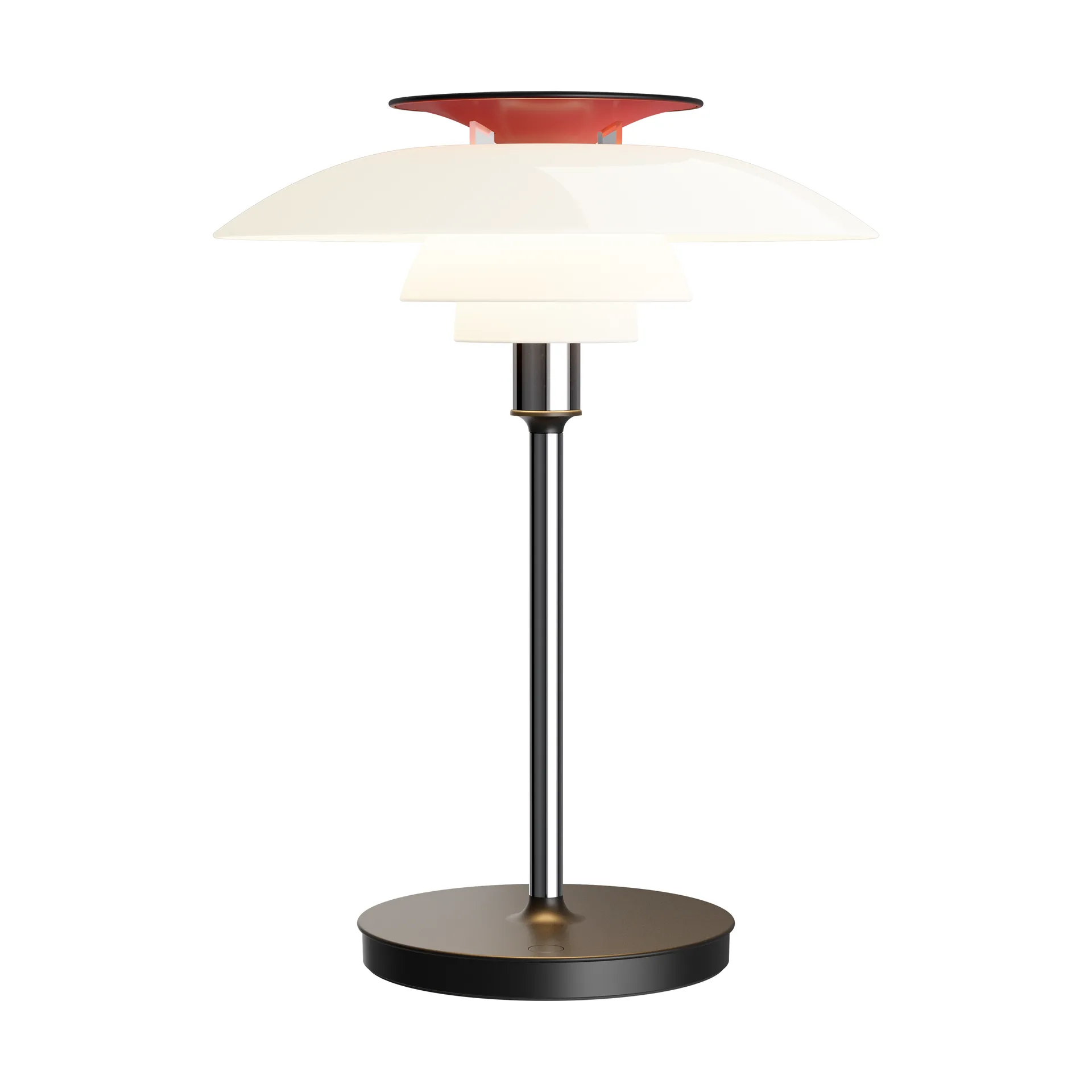 PH 80 portabel bordslampa, Vit opal, krompläterad Louis Poulsen