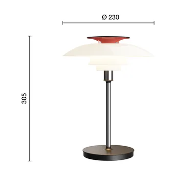 PH 80 portabel bordslampa - Vit opal, krompläterad - Louis Poulsen