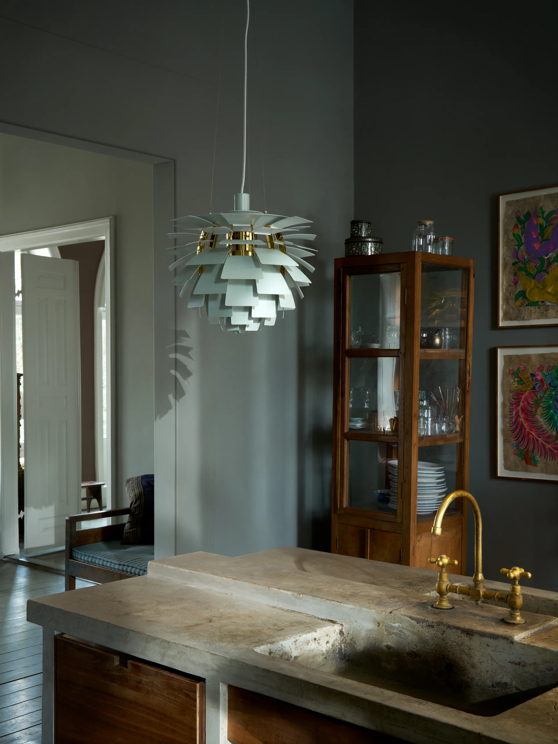 PH Artichoke pendel Ø48 cm, Dusty green-brass metallised Louis Poulsen