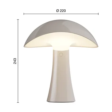Rumee 220 portabel bordslampa - Earth Grey - Louis Poulsen