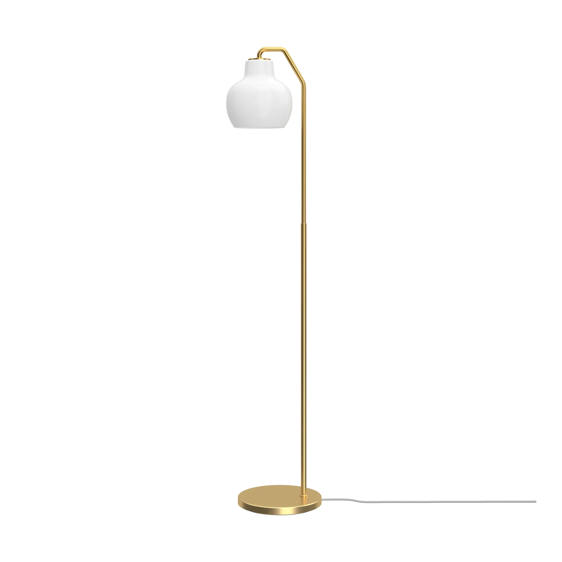 VL Ring Crown golvlampa, Mässing-opalglas Louis Poulsen