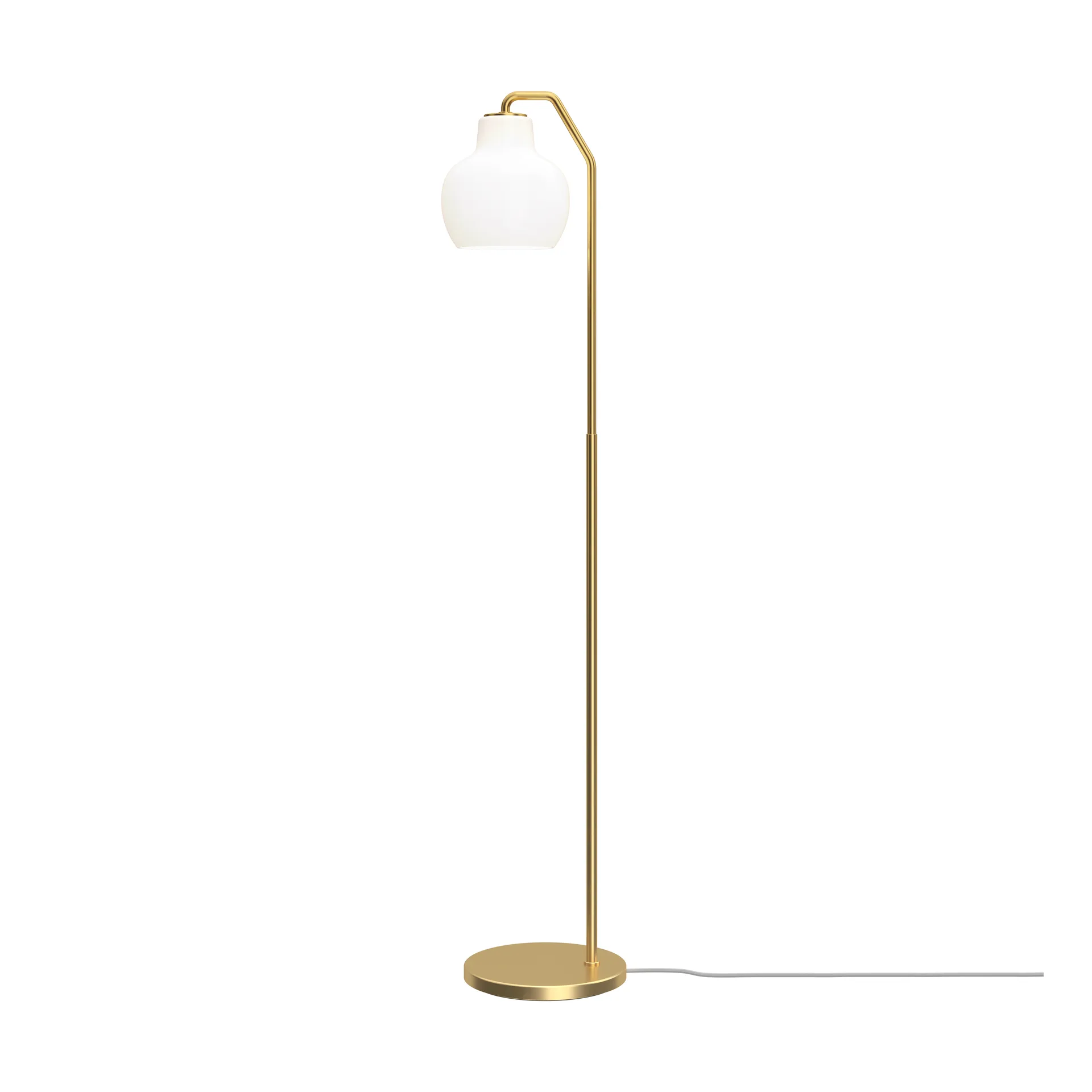 VL Ring Crown golvlampa, Mässing-opalglas Louis Poulsen