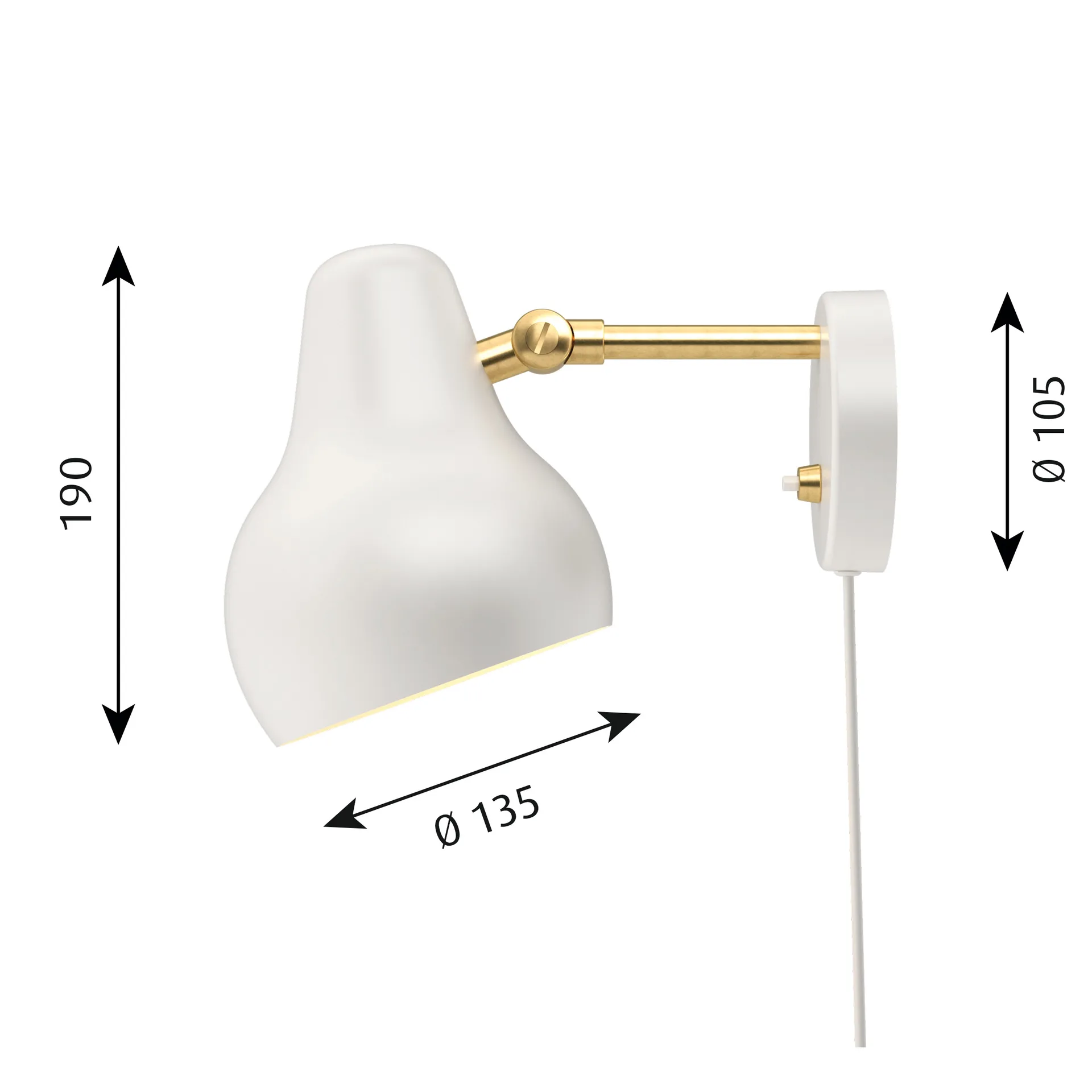 VL38 vägglampa, Vit Louis Poulsen
