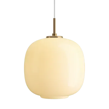 VL45 Radiohuspendel Ø25 cm - Brass-pale yellow glass - Louis Poulsen