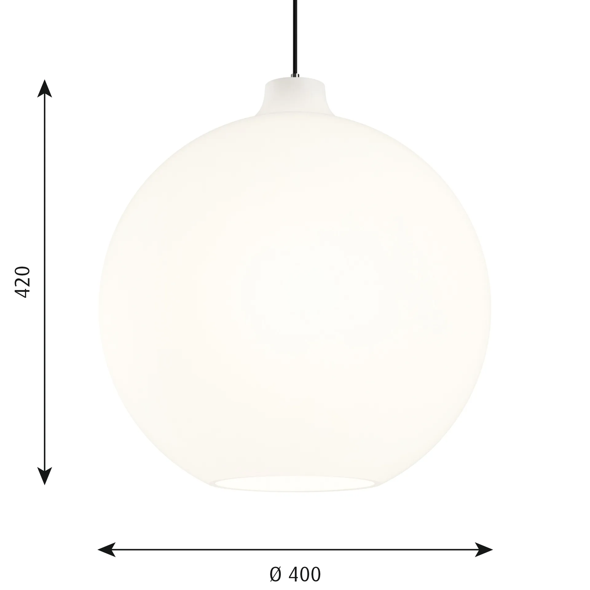 Wohlert pendel Ø40 cm, Vitt opalglas Louis Poulsen