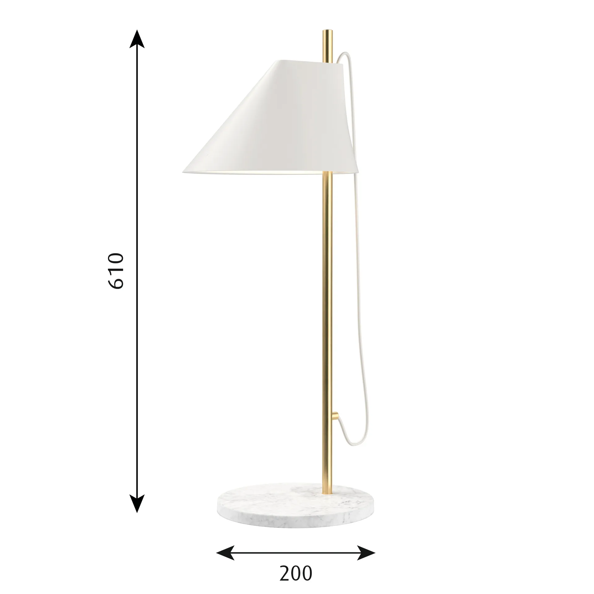 Yuh bordslampa, Vit-mässing Louis Poulsen