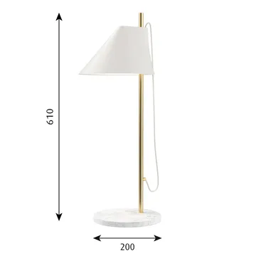 Yuh bordslampa - Vit-mässing - Louis Poulsen