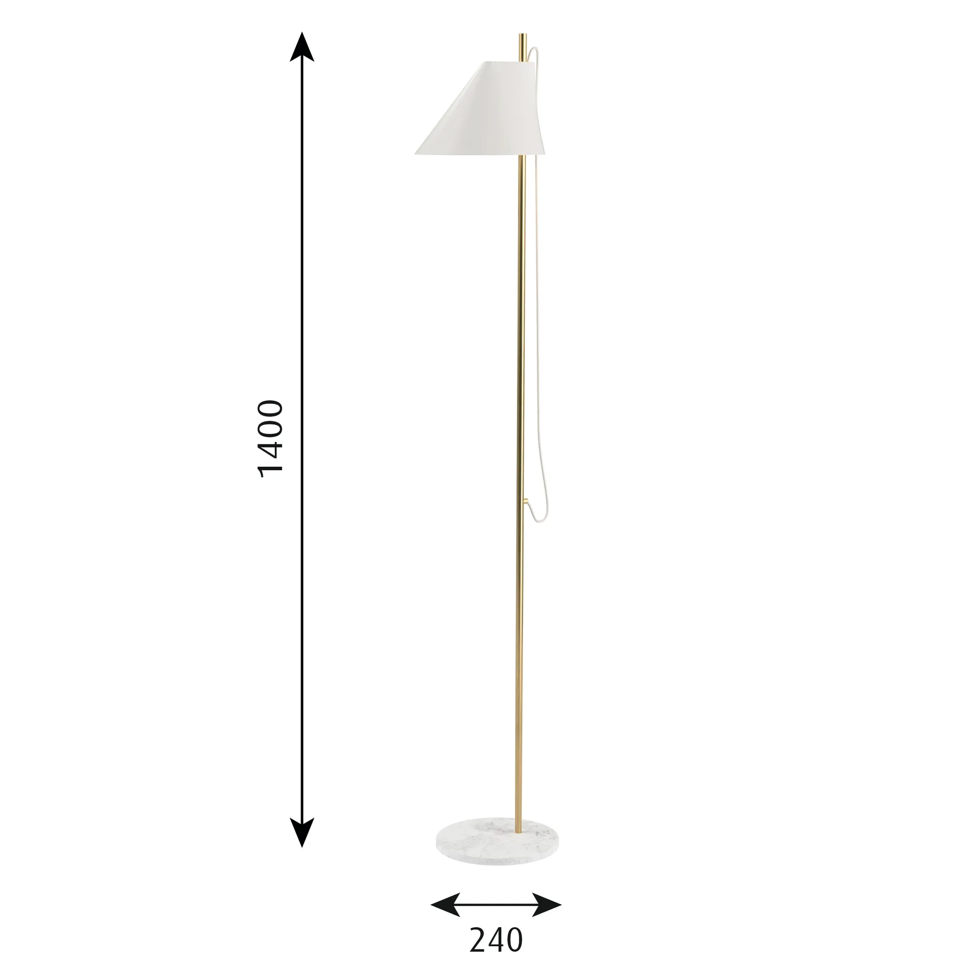 Yuh golvlampa, Vit-mässing Louis Poulsen