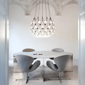 Mesh Wireless taklampa - svart, medium - Luceplan