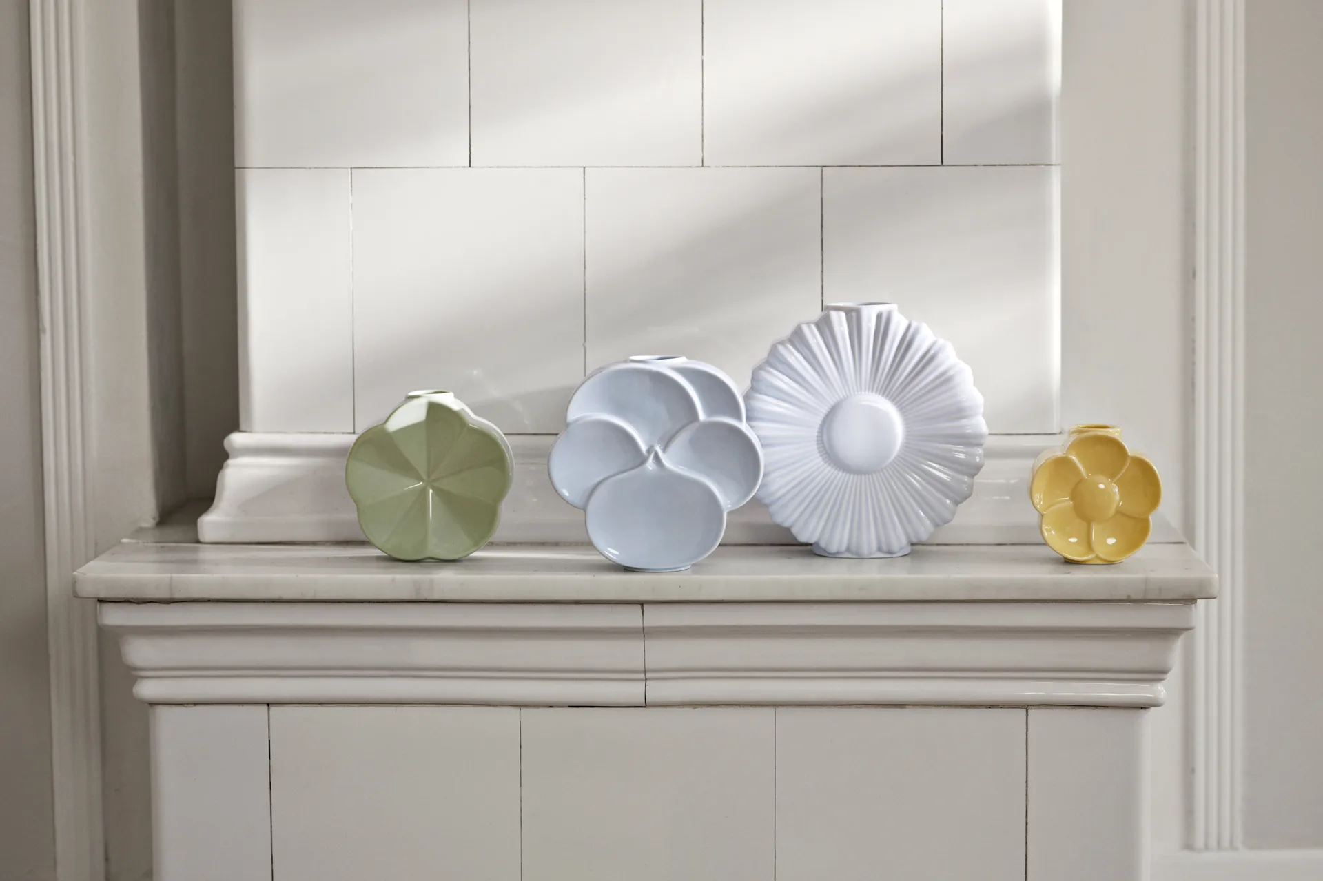 Flower vas, Prästkrage, 21 cm Lyngby Porcelæn
