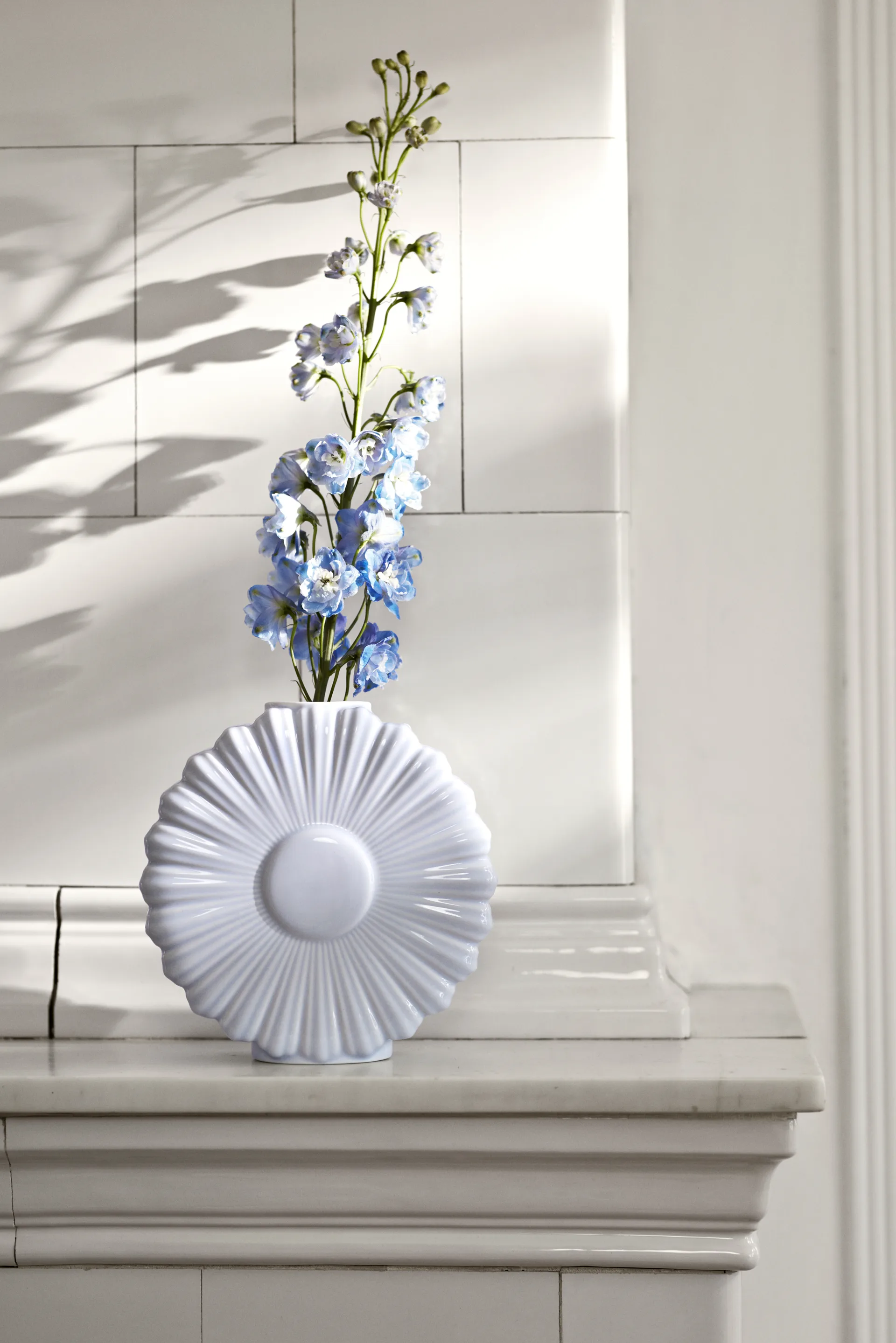 Flower vas, Prästkrage, 21 cm Lyngby Porcelæn