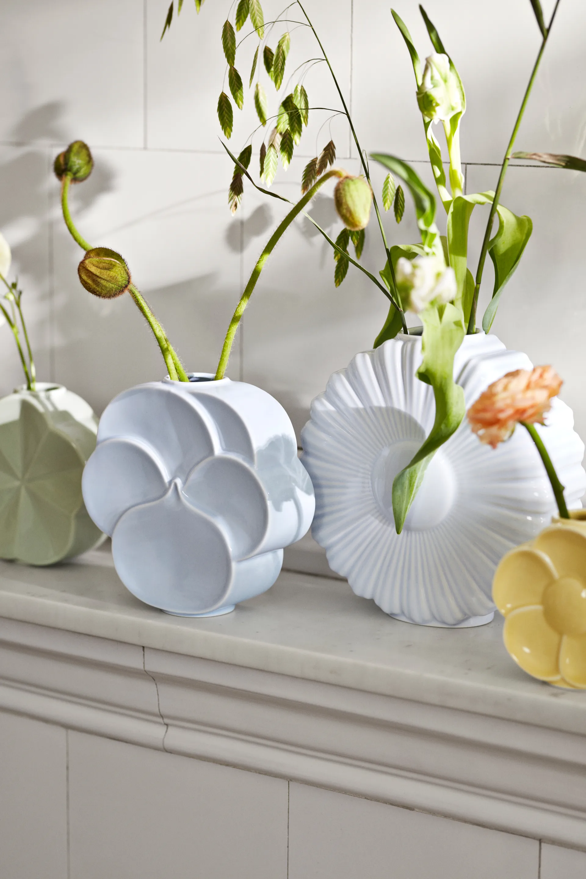 Flower vas, Styvmorsviol, 17 cm Lyngby Porcelæn