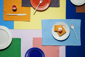 Herringbone bordstablett 30x43 cm - Turkos - Lyngby Porcelæn