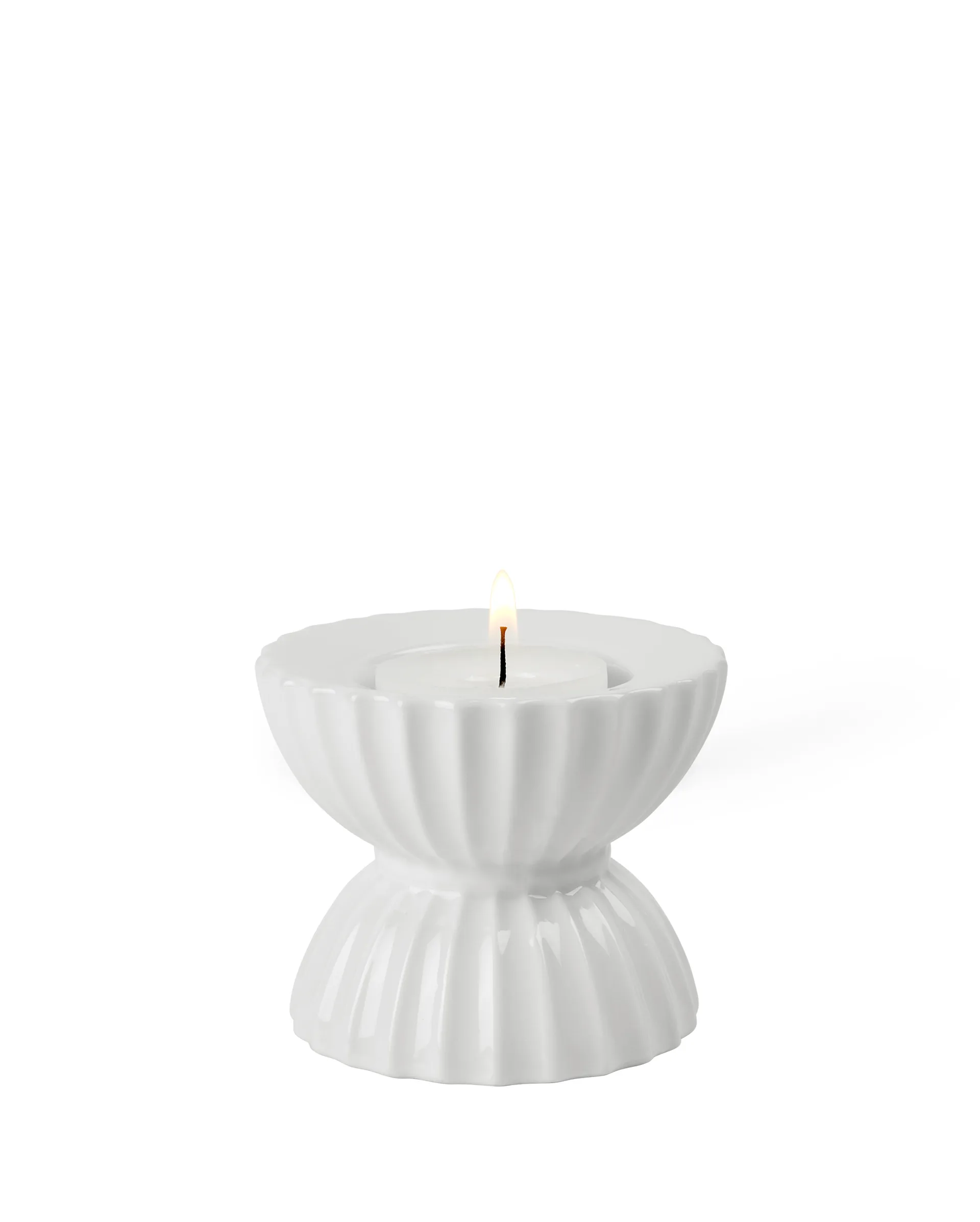 Lyngby Tura värmeljusstake Ø8 cm, Vit Lyngby Porcelæn