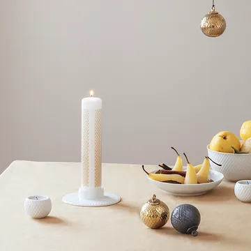 Rhombe blockljusstake - vit - Lyngby Porcelæn