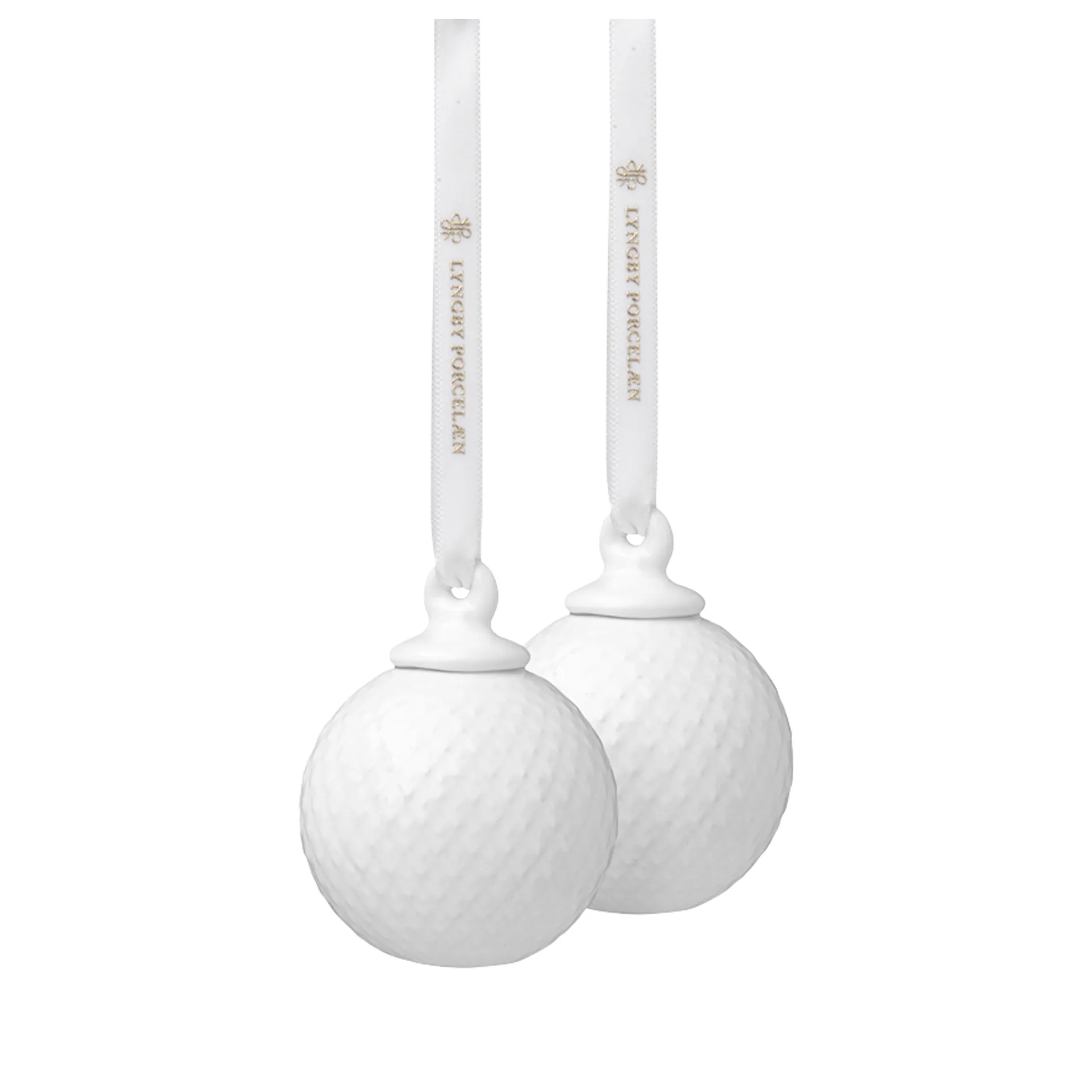 Rhombe dekorationskula Ø5 cm 2-pack, Vit Lyngby Porcelæn