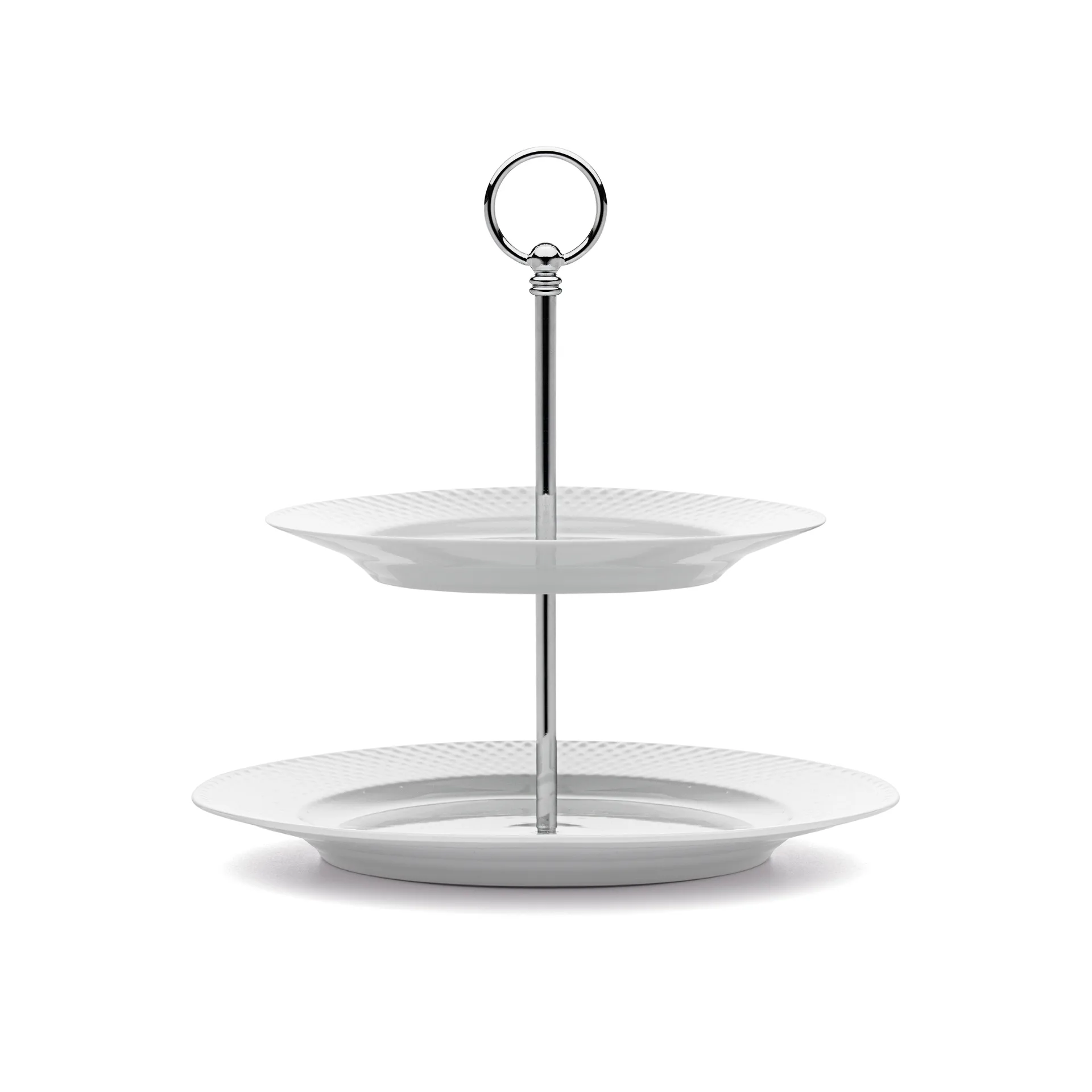 Rhombe kakfat Ø 27 cm, vit Lyngby Porcelæn
