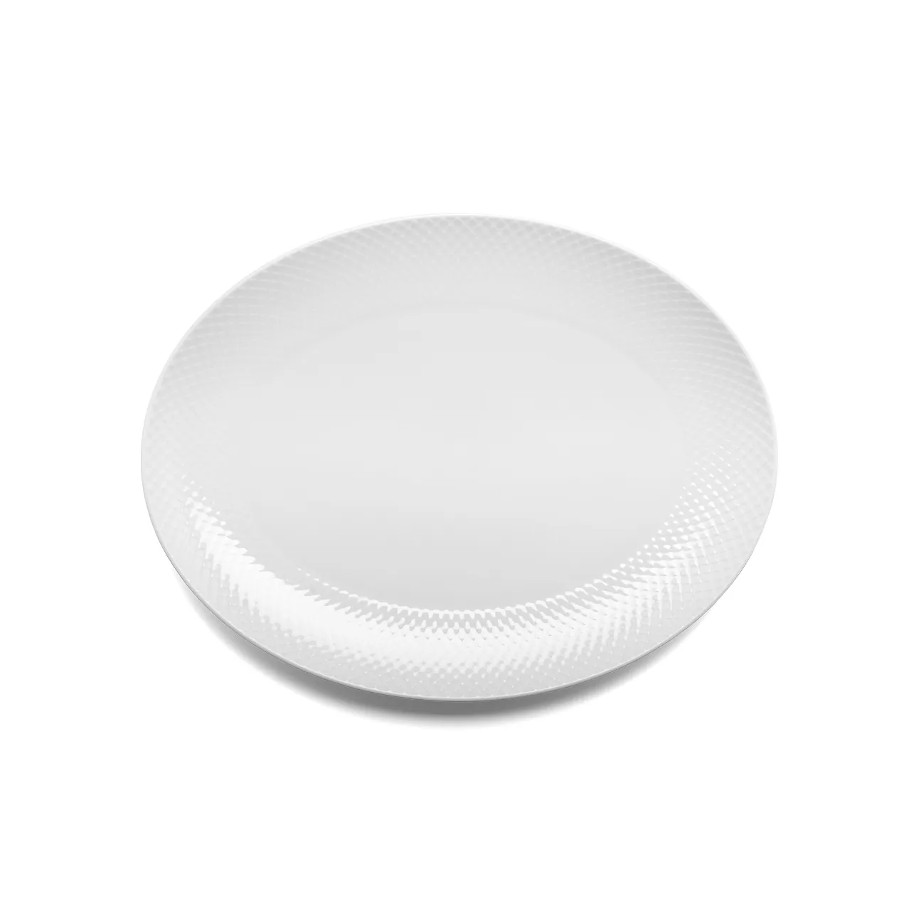 Rhombe serveringsfat ovalt 35x26,5 cm, vit Lyngby Porcelæn
