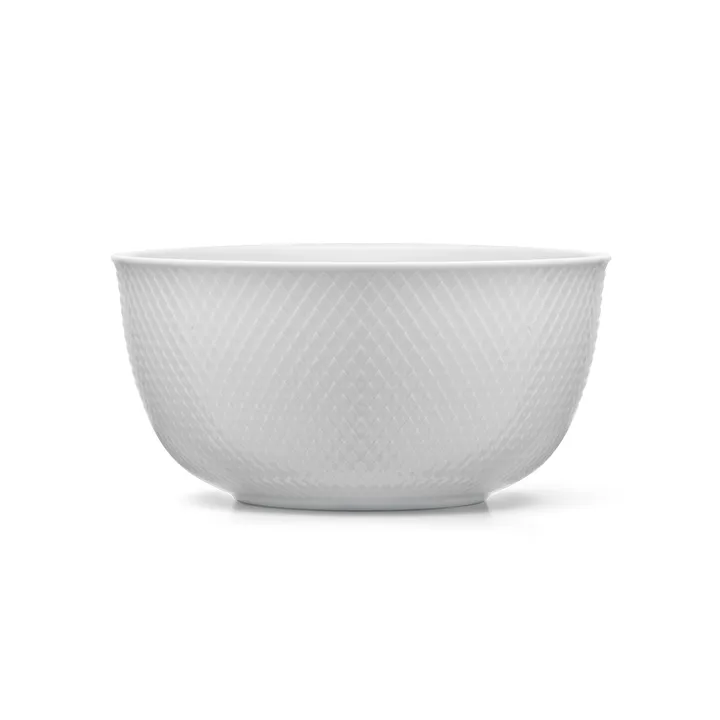 Rhombe serveringsskål Ø22 cm - vit - Lyngby Porcelæn