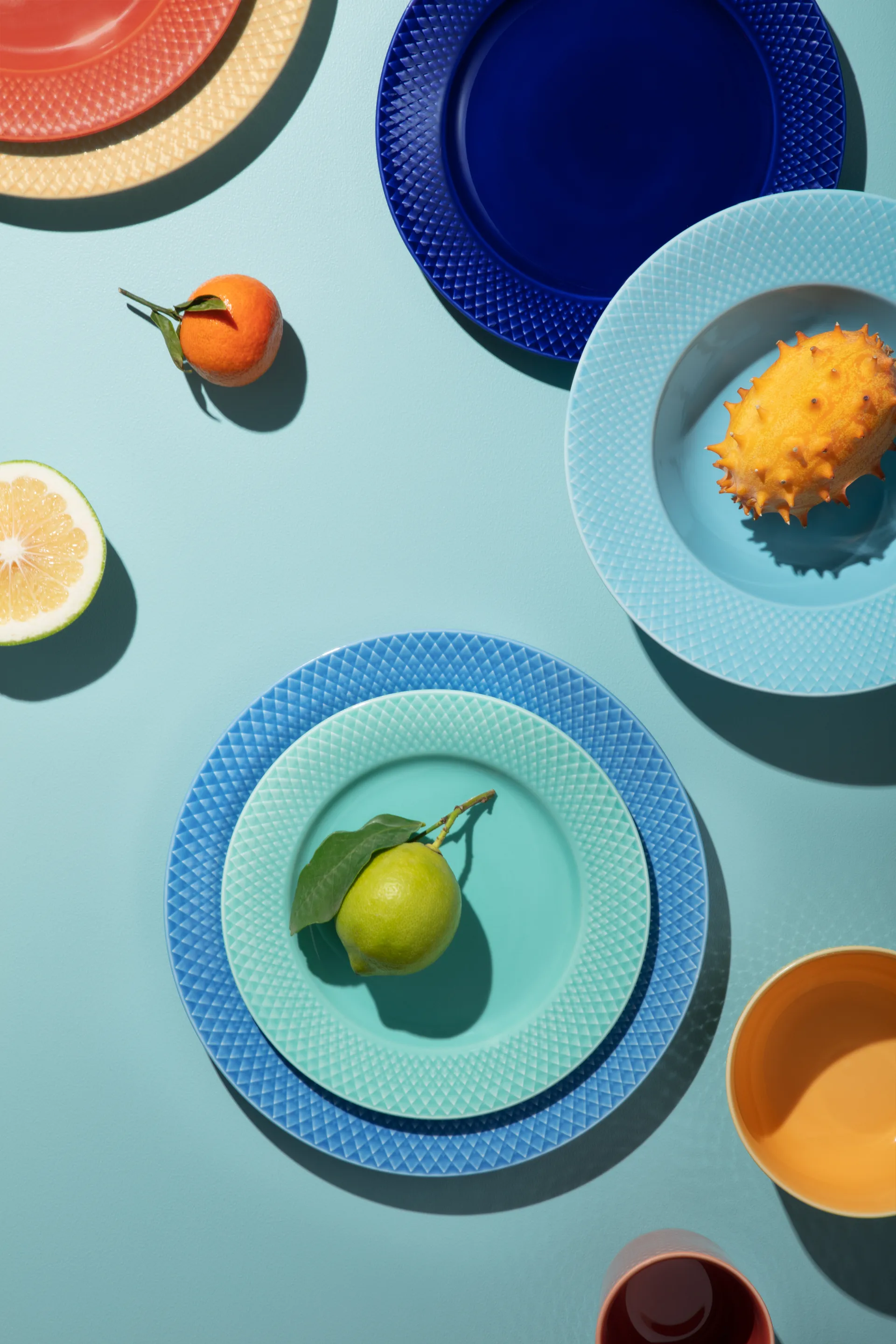 Rhombe tallrik Ø21 cm, Aqua Lyngby Porcelæn