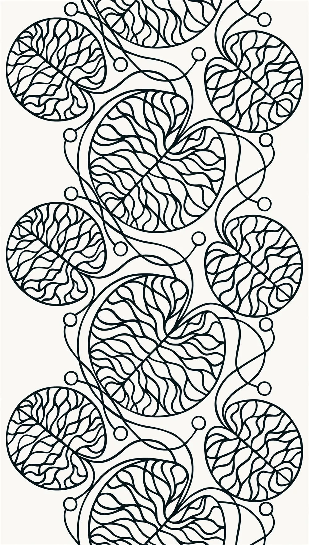 Bottna tyg, svart/vit Marimekko