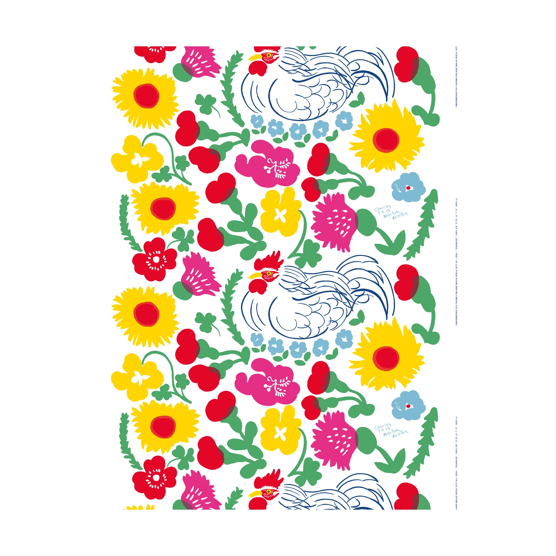 Charles tyg, White-red-pink-green Marimekko