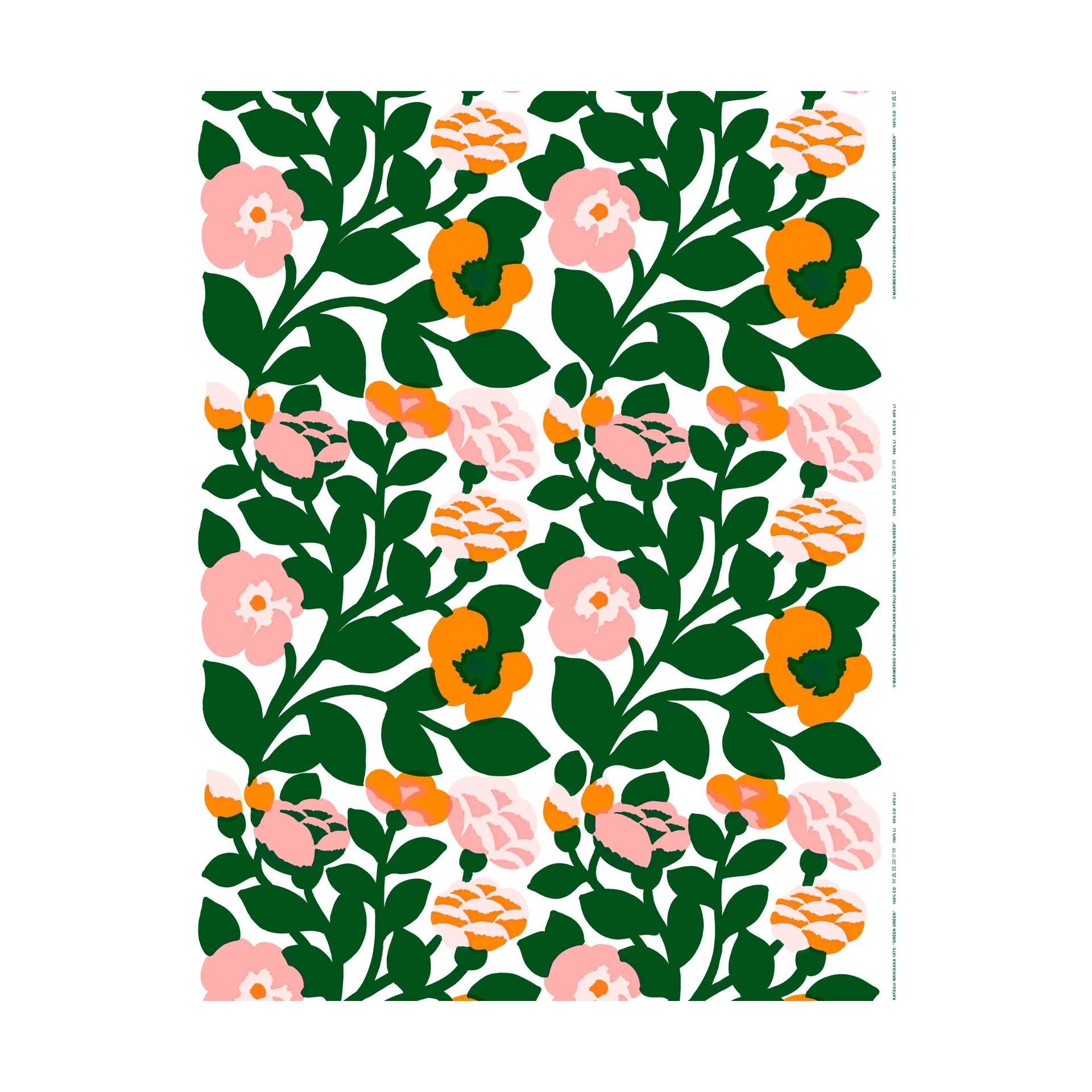 Green green vaxduk, Grön-orange Marimekko