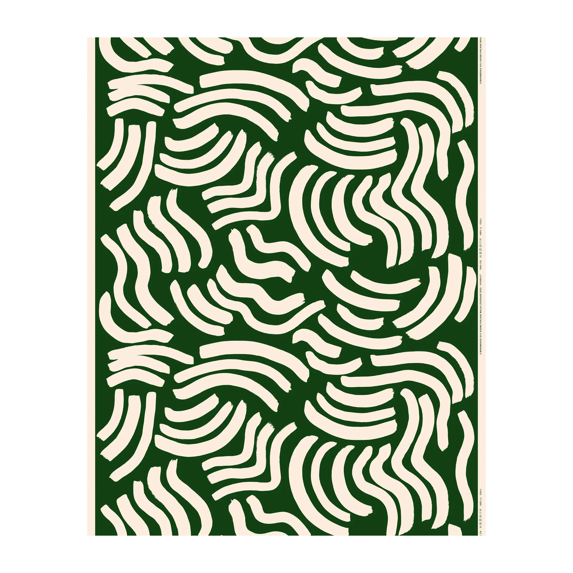 Hyräily vaxduk, Green-cotton Marimekko