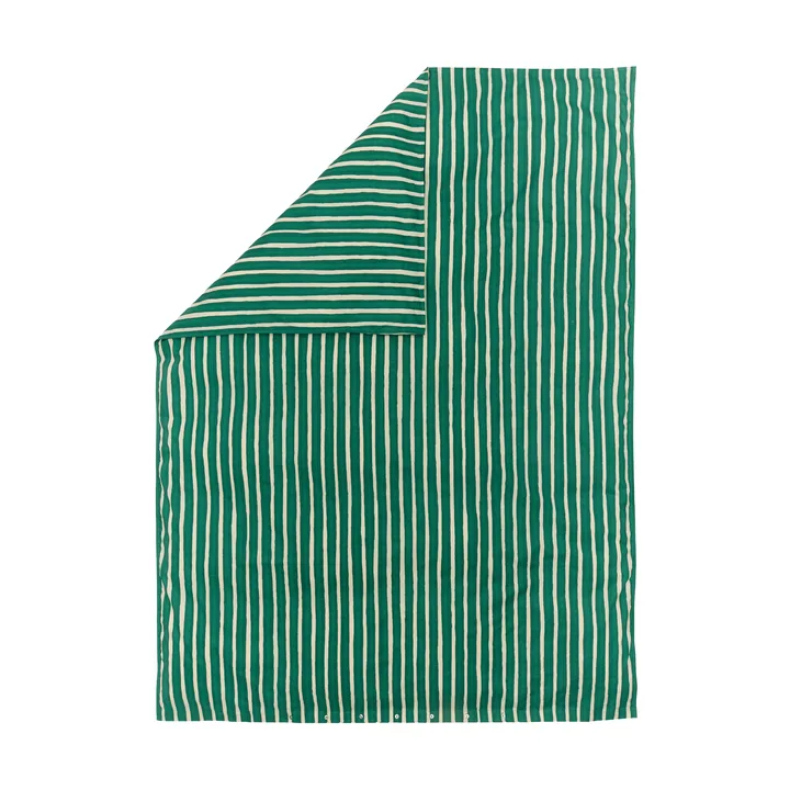 Iso Piccolo påslakan - Off white-emerald - Marimekko