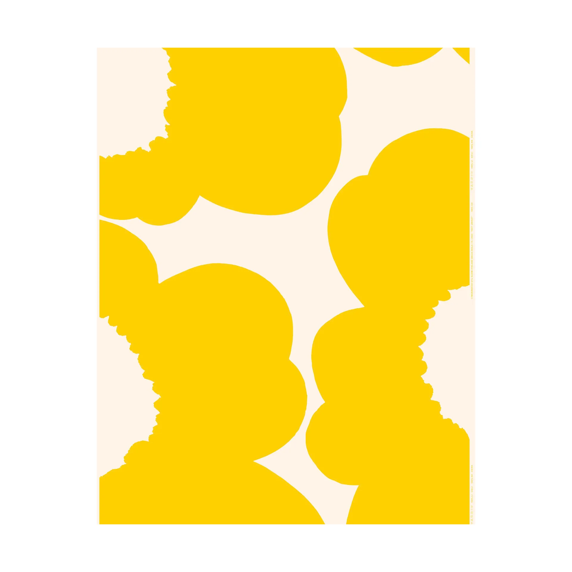 Iso Unikko tyg bomullssatin, Cotton-spring yellow Marimekko