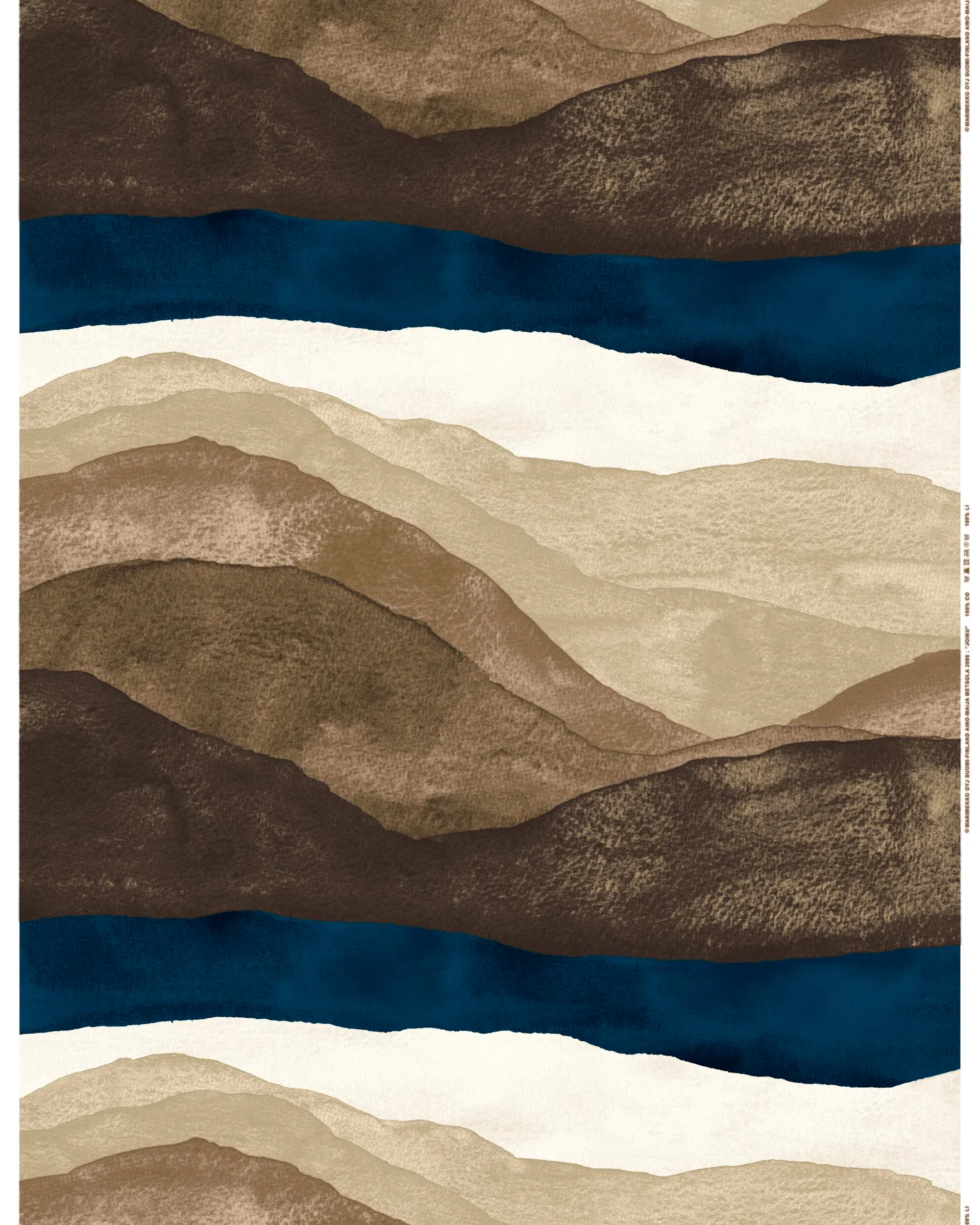 Joiku kuddfodral 40x60 cm, Brun-mörkblå-beige Marimekko