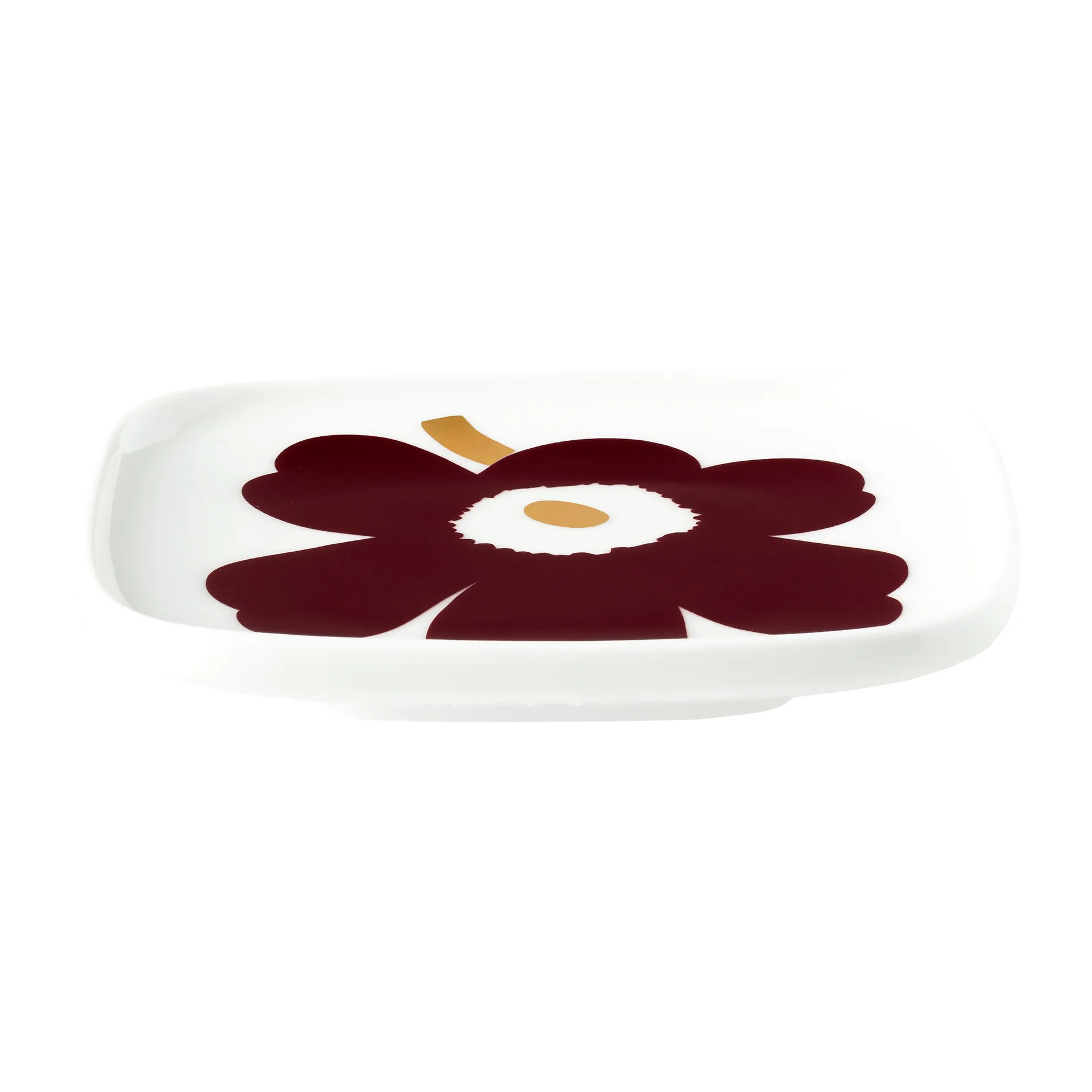 Juhla Unikko fat 10x10 cm 2-pack, Vit-vinröd-guld Marimekko